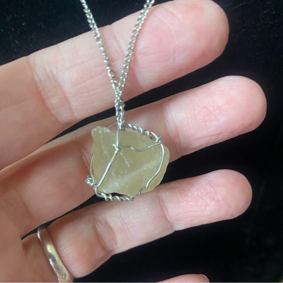 Hand Crafted Wire Wrapped Citrine Crystal Pendant Necklace - Picture 3 of 6